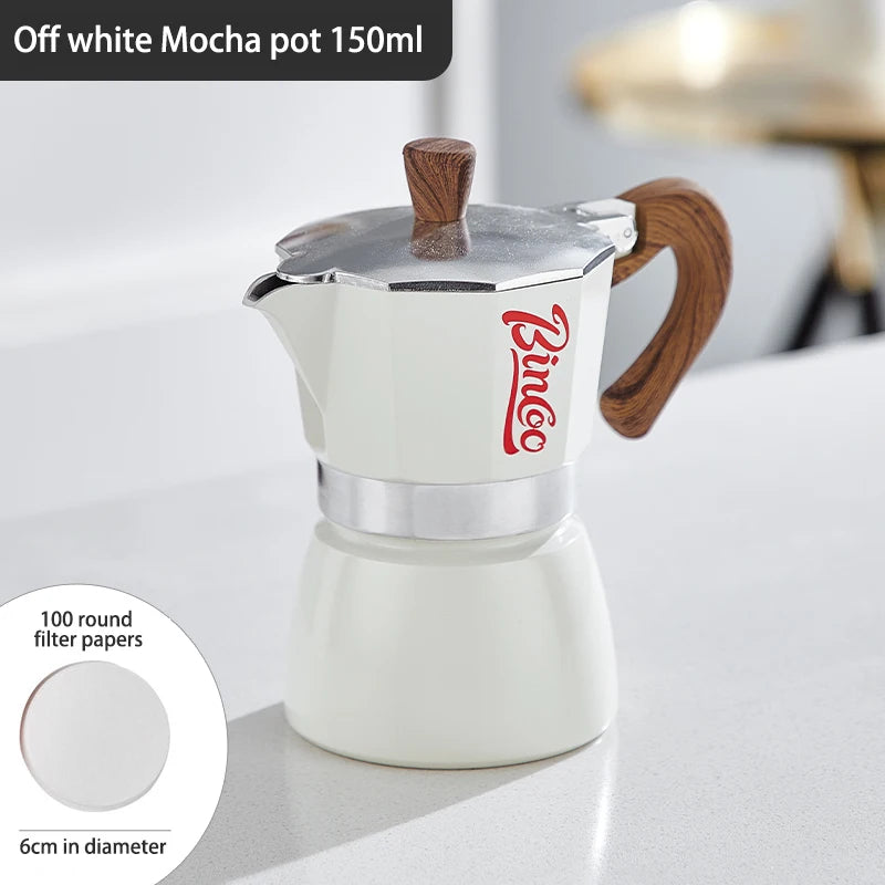 Bincoo Coffee Moka Pot Aluminum 300ml Mocha Pot Classic Italian Espresso Pot Kitchen Home Barista Coffee Machine Accessories