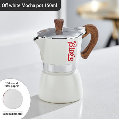 Bincoo Coffee Moka Pot Aluminum 300ml Mocha Pot Classic Italian Espresso Pot Kitchen Home Barista Coffee Machine Accessories