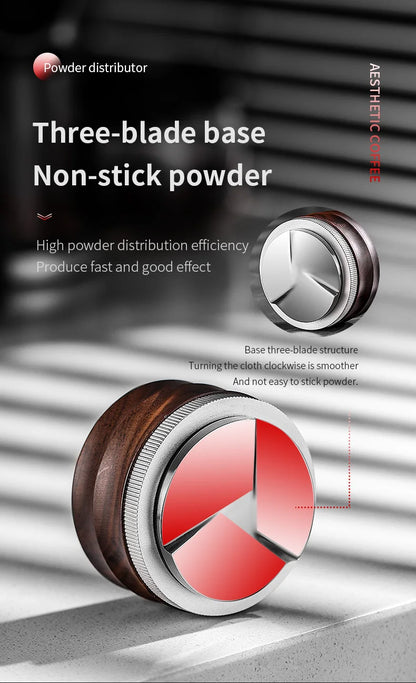 BINCOO 51/58mm 30Ib Constant Pressure Coffee Tamper & Distributor with Tamping Base Espresso Tamper Set Home Barista Accessories