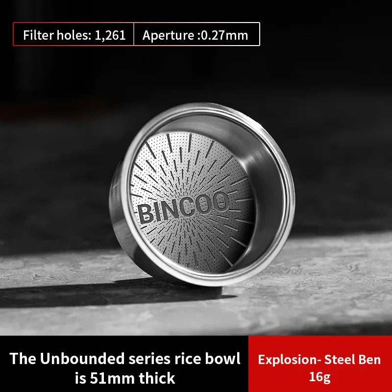 BINCOO New Precision High Extraction Matrix 51/58.5mm Basket Filter，Micro Sieve Filter Basket Stainless Steel Portafilter Basket
