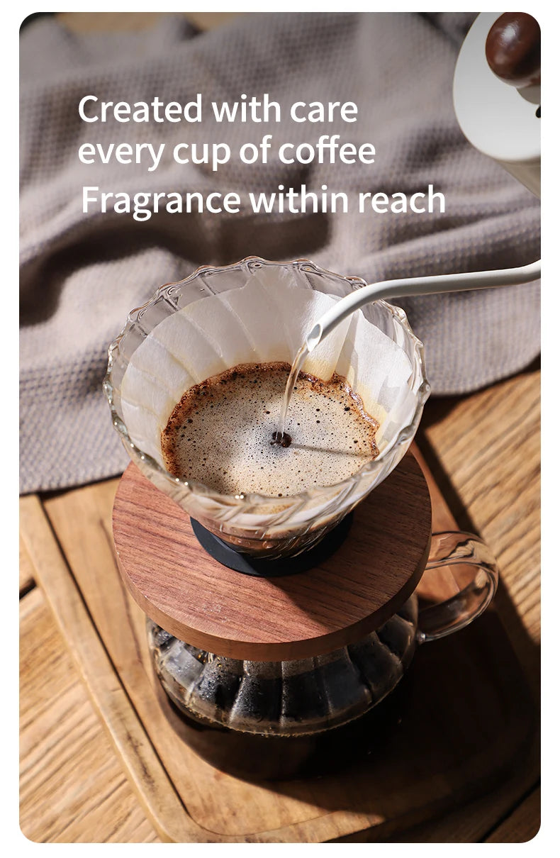 Bincoo 500ml Pour Over Coffee Maker Set Glass Carafe Coffee with Glass Coffee Filter Drip Coffee Maker Set for Home or Office