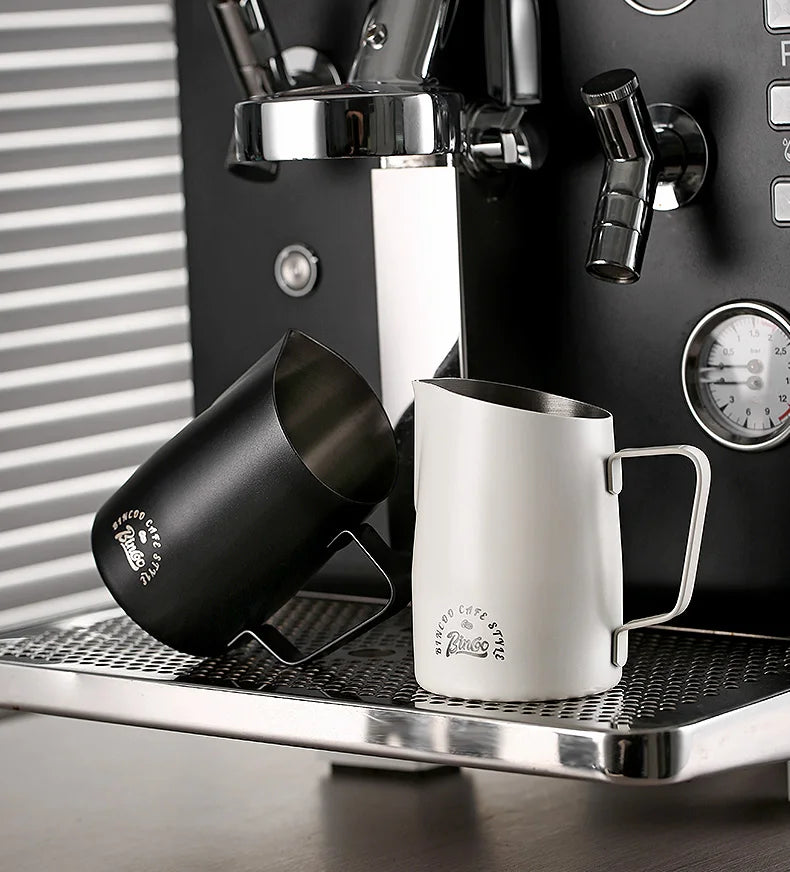 Bincoo Stainless Steel Milk Frothing Pitcher 420/520ml Cappuccino Latte Art  Jug Chic Home Barista Accessories Latte cup and jar