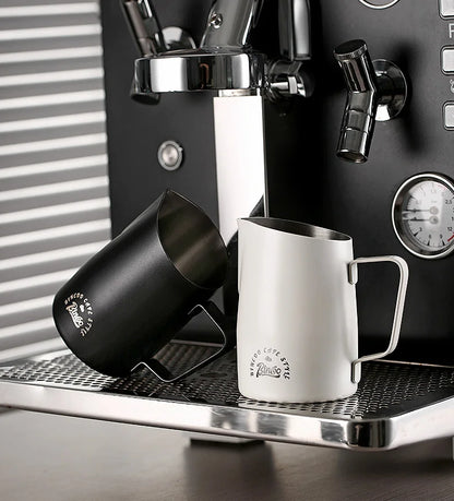 Bincoo Stainless Steel Milk Frothing Pitcher 420/520ml Cappuccino Latte Art  Jug Chic Home Barista Accessories Latte cup and jar