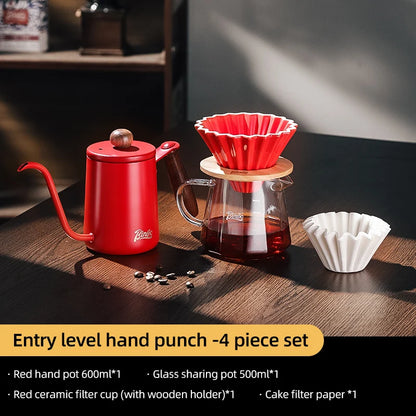 BINCOO 350ml/600ml Coffee Filter Cup Hand Brew Coffee Pot Coffee Sharing Pot Reusable Funnel Dripper Filter Coffee Utensils Set