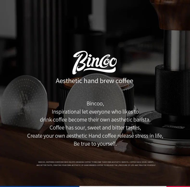 Bincoo-Stainless Steel Espresso Extraction Filter, Secondary Water Separation Net, Espresso Machine Handle, Powder Bowl