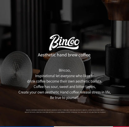 Bincoo-Stainless Steel Espresso Extraction Filter, Secondary Water Separation Net, Espresso Machine Handle, Powder Bowl
