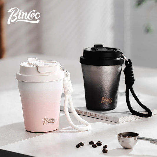 Coffee Insulated Cup 280ML Outdoor Portable Ice Cup Travel Coffee Mug Spill Proof With Lid Car Direct Drinking Thermos Cup