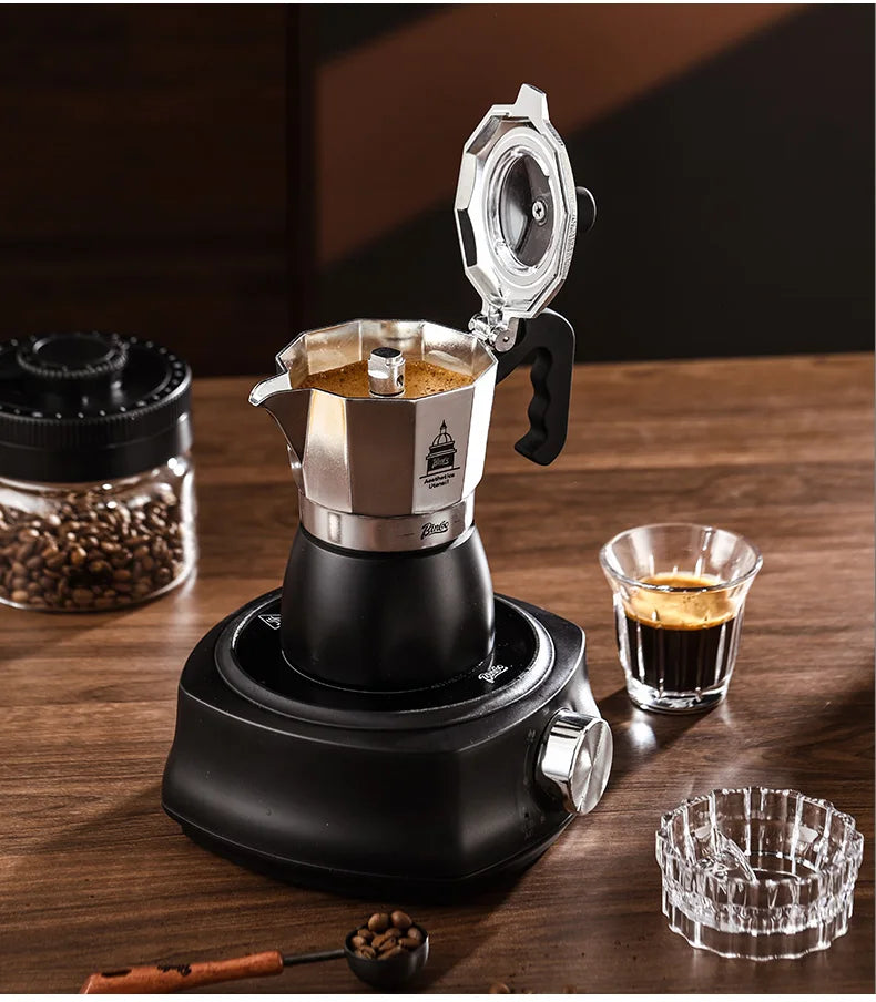 BINCOO Dual Valve Moka Pot Extraction Espresso Maker Hand Brewed Coffee Mocha Pot Italian Home Outdoor Barista Accessories
