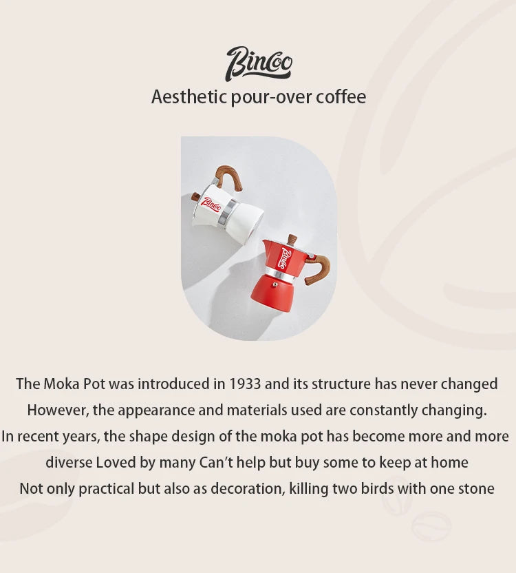 Bincoo Coffee Moka Pot Aluminum 300ml Mocha Pot Classic Italian Espresso Pot Kitchen Home Barista Coffee Machine Accessories