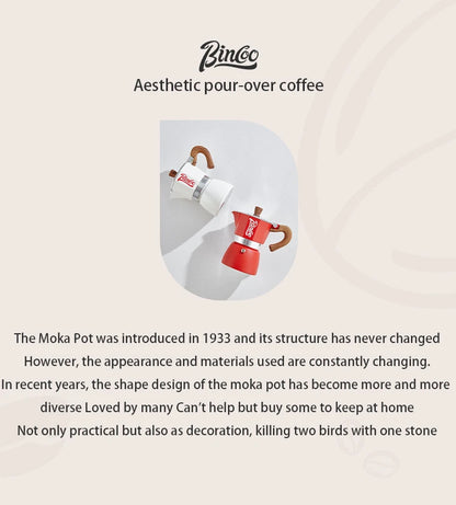 Bincoo Coffee Moka Pot Aluminum 300ml Mocha Pot Classic Italian Espresso Pot Kitchen Home Barista Coffee Machine Accessories