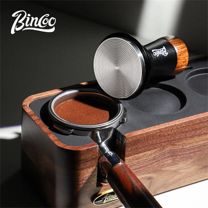 Bincoo Wooden Espresso Tamping Stand Set: Tamper+Distributor, 51/58mm Dual-Size, Barista Organizer