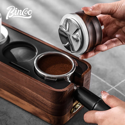 BINCOO 51/58mm 30Ib Constant Pressure Coffee Tamper & Distributor with Tamping Base Espresso Tamper Set Home Barista Accessories
