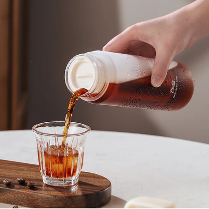BINCOO Hand Brewed Cold Extraction Bottle Portable Cold Brew Coffee Pot Accompanying Cup Outdoor Lemon Juice Smoothie Filter Cup