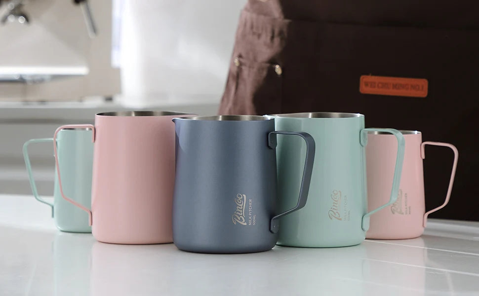 Bincoo Pointed Spout Milk Frothing Pitcher, 350ml/600ml Stainless Steel Latte Art Cup, Professional Coffee Steaming Jug