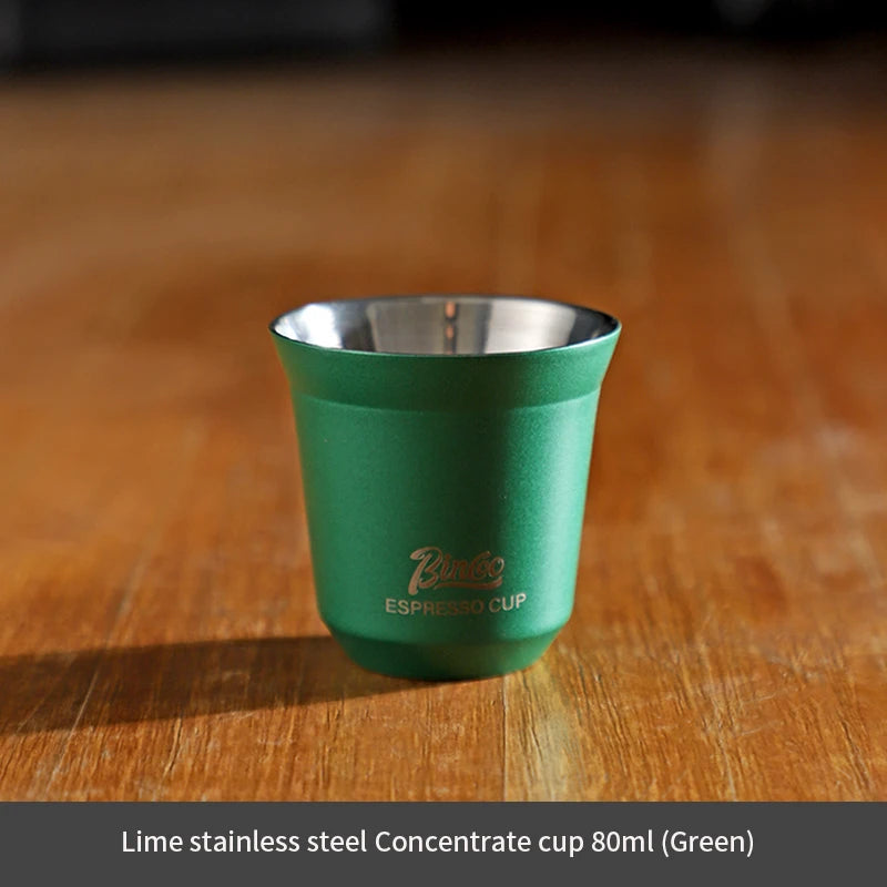 Bincoo 304 Stainless Steel Espresso Mugs 80ML Coffee Cups Insulated Double Wall Heat-insulating Safe Small Capacity Drink Cups