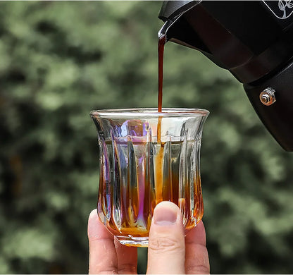 BINCOO 160ml Glass Coffee Cup Drinking Glasses for Espresso Cappuccino Latte Mug Juice Cocktails Home Kitchen Barista Glassware