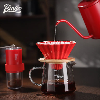 BINCOO 350ml/600ml Coffee Filter Cup Hand Brew Coffee Pot Coffee Sharing Pot Reusable Funnel Dripper Filter Coffee Utensils Set