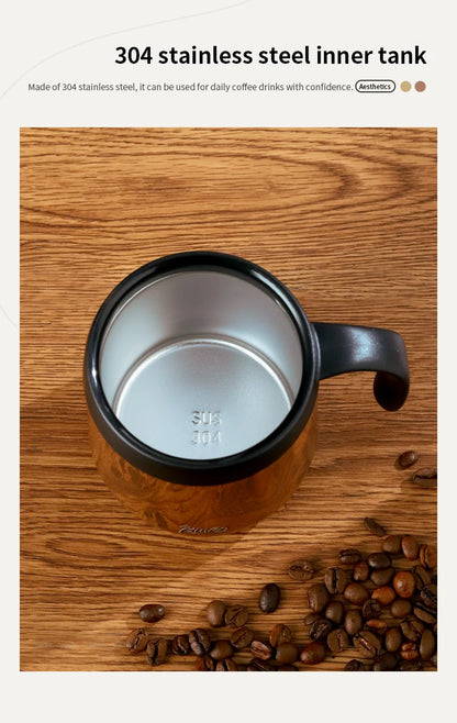 BINCOO-304 Stainless Steel Coffee Mug, Thermal and Cold Insulation Latte Cup, Large-Capacity, Home and Office, 350ml, 500ml