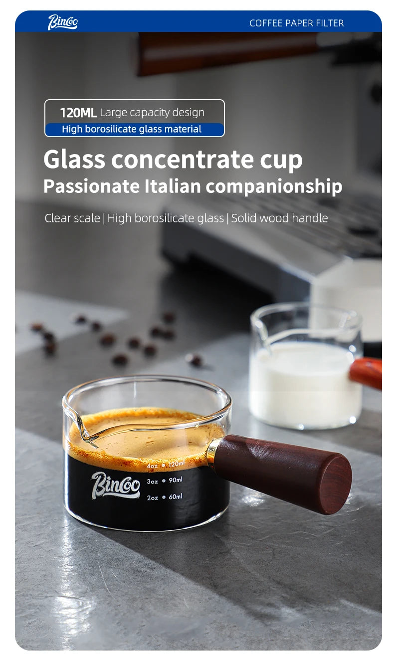 70/120/180ml Heat-resisting Glass Espresso Measuring Cup Double/Single Mouth Glass Milk Jug With Handle Glass Scale Measure Mugs