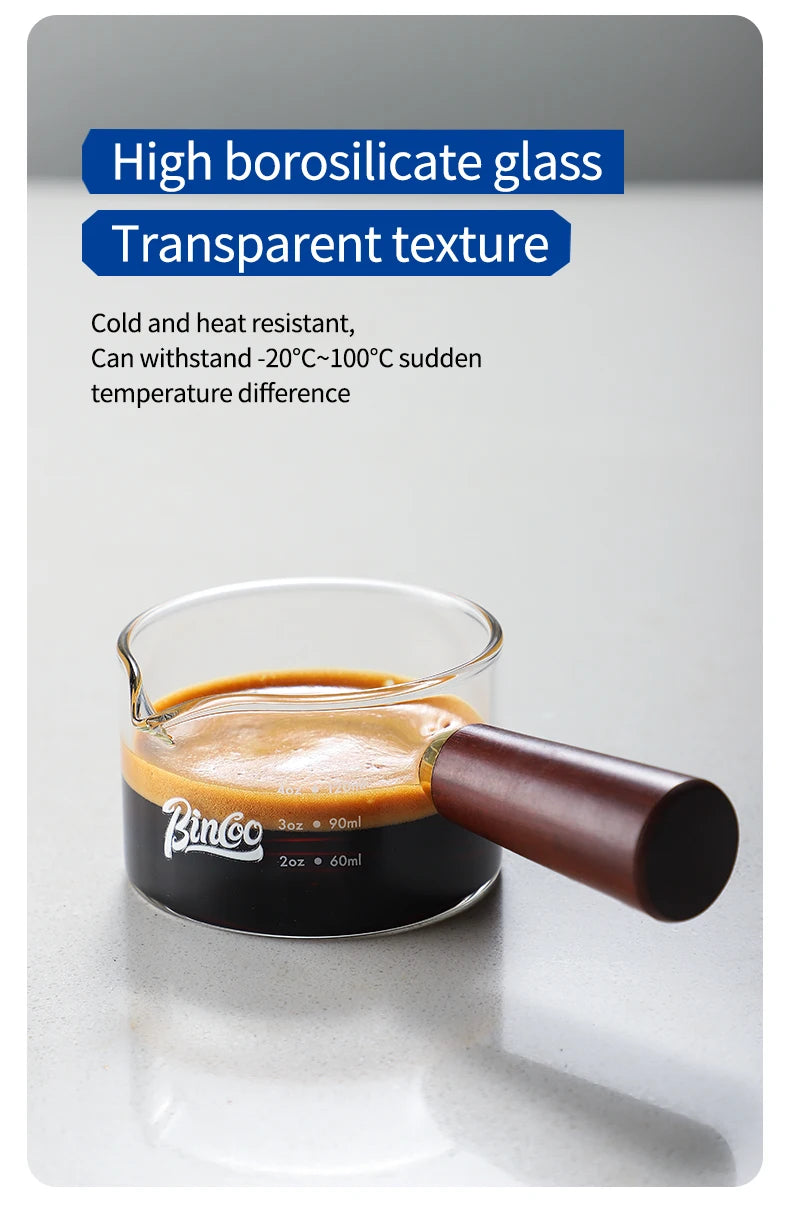 70/120/180ml Heat-resisting Glass Espresso Measuring Cup Double/Single Mouth Glass Milk Jug With Handle Glass Scale Measure Mugs