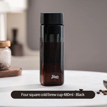BINCOO Hand Brewed Cold Extraction Bottle Portable Cold Brew Coffee Pot Accompanying Cup Outdoor Lemon Juice Smoothie Filter Cup