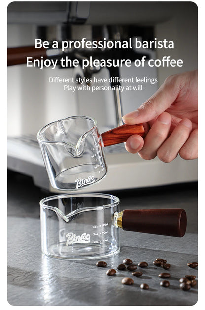 70/120/180ml Heat-resisting Glass Espresso Measuring Cup Double/Single Mouth Glass Milk Jug With Handle Glass Scale Measure Mugs