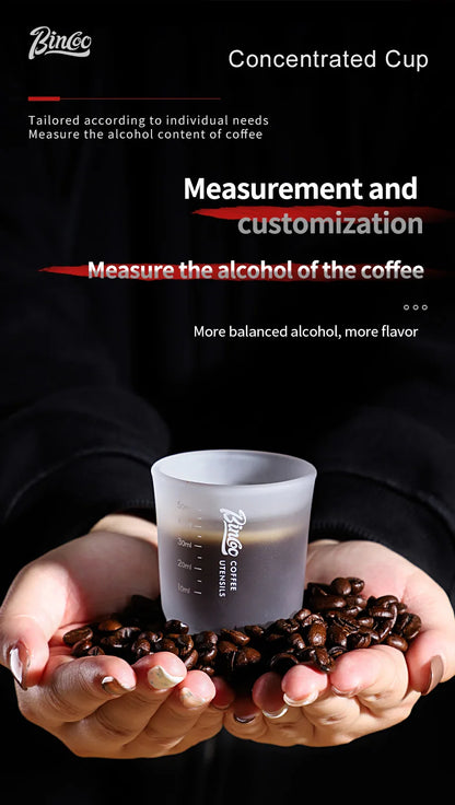 BINCOO Espresso Glass Measuring Cup 50ML Clear Shot Glasses Coffee Mugs Set Espresso Measuring Cup Tools Milk Frothing Pitcher