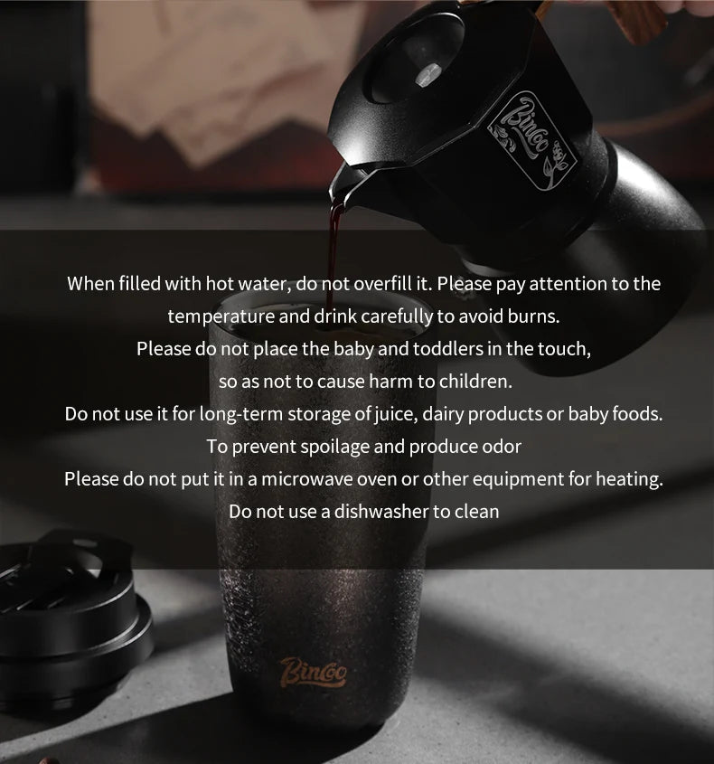 Bincoo 500Ml 304 Stainless Steel Coffee Cup Vacuum Insulated Travel Cup Gradient Color Portable Insulated Cup With Lifting Rope