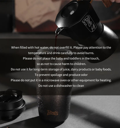 Bincoo 500Ml 304 Stainless Steel Coffee Cup Vacuum Insulated Travel Cup Gradient Color Portable Insulated Cup With Lifting Rope