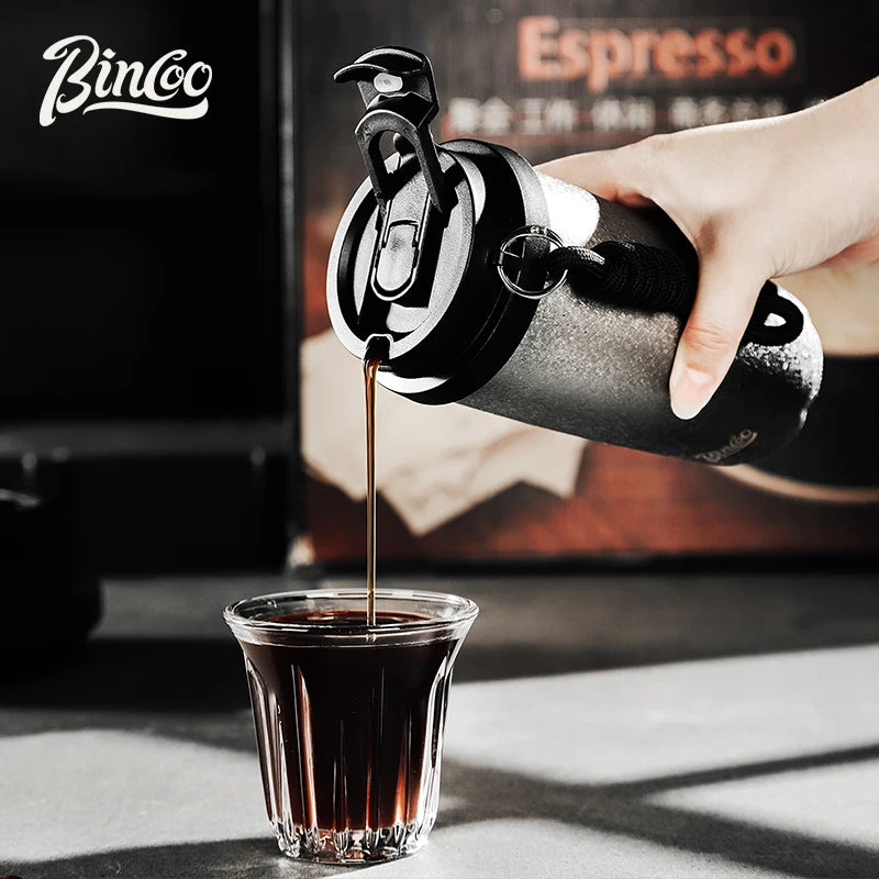 Bincoo 500Ml 304 Stainless Steel Coffee Cup Vacuum Insulated Travel Cup Gradient Color Portable Insulated Cup With Lifting Rope