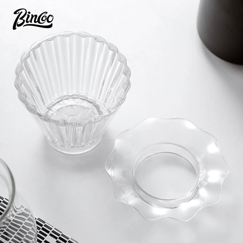 Bincoo  Basket Coffee Dripper Crystal Eye Pour Over Coffee Filter Tritan 1-2Cups Coffee Maker Flat Bottom Increase Uniformity