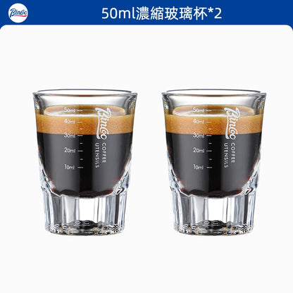 BINCOO Espresso Glass Measuring Cup 50ML Clear Shot Glasses Coffee Mugs Set Espresso Measuring Cup Tools Milk Frothing Pitcher
