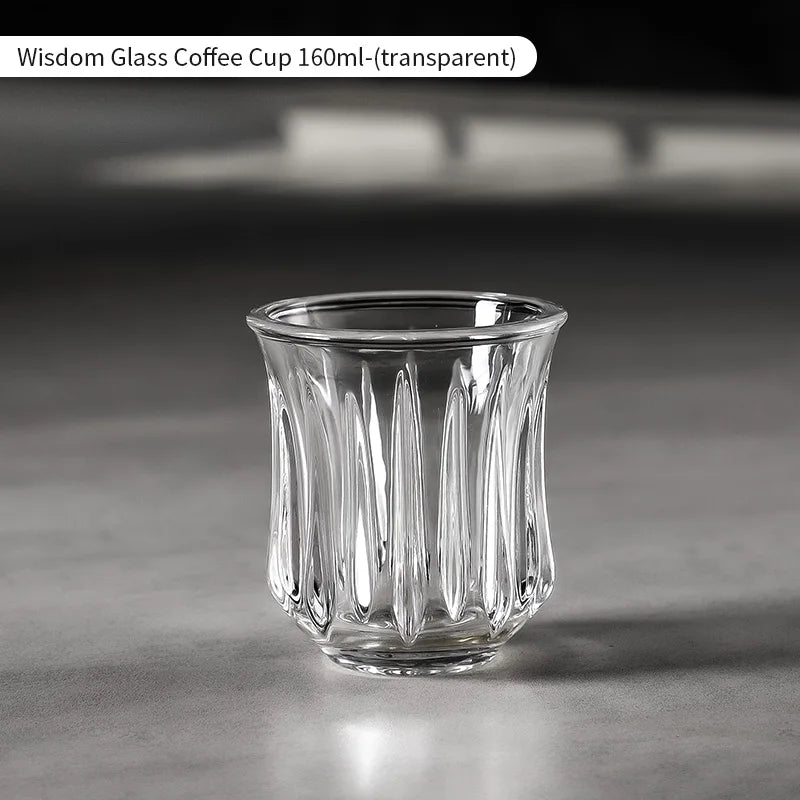 BINCOO 160ml Glass Coffee Cup Drinking Glasses for Espresso Cappuccino Latte Mug Juice Cocktails Home Kitchen Barista Glassware