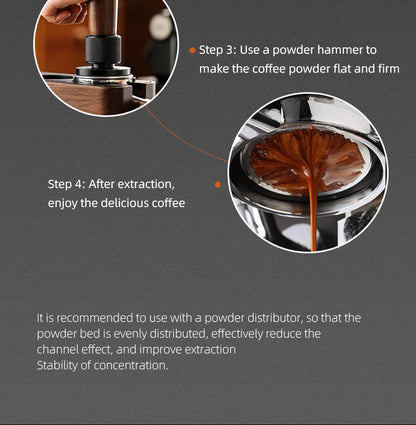 Bincoo Solid Wood Coffee Tamping Stand, Fits 51/58mm Portafilters, Espresso Distributor Base, Barista Tool