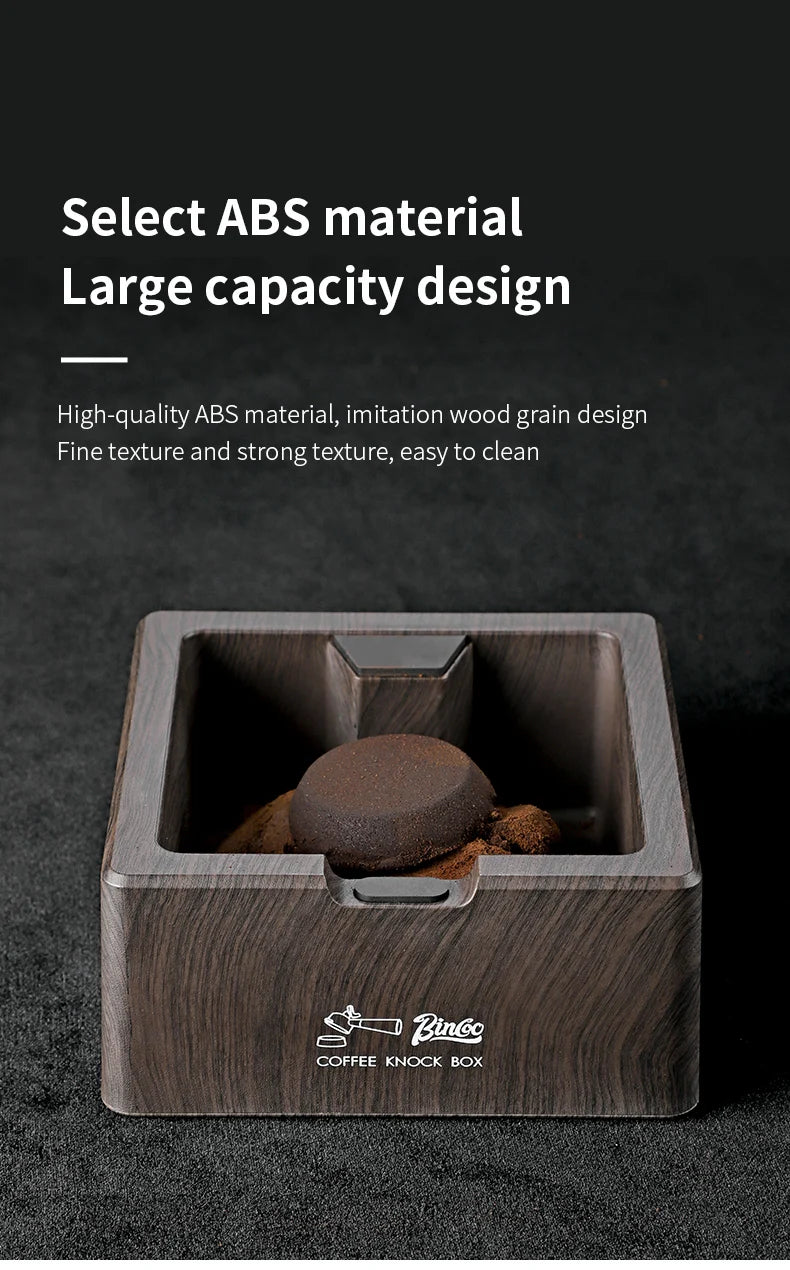 Bincoo Coffee Knock Box for Espresso Machines, Commercial Barista Pucks Disposal Bin with Handle, Home/Cafe Countertop Use