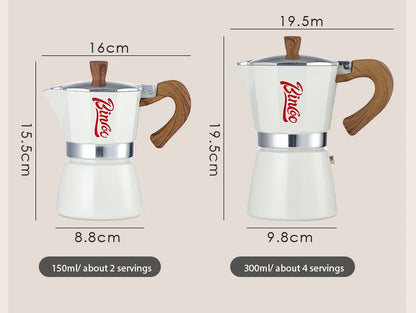 Bincoo Coffee Moka Pot Aluminum 300ml Mocha Pot Classic Italian Espresso Pot Kitchen Home Barista Coffee Machine Accessories