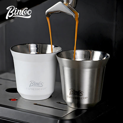 Bincoo 304 Stainless Steel Espresso Mugs 80ML Coffee Cups Insulated Double Wall Heat-insulating Safe Small Capacity Drink Cups