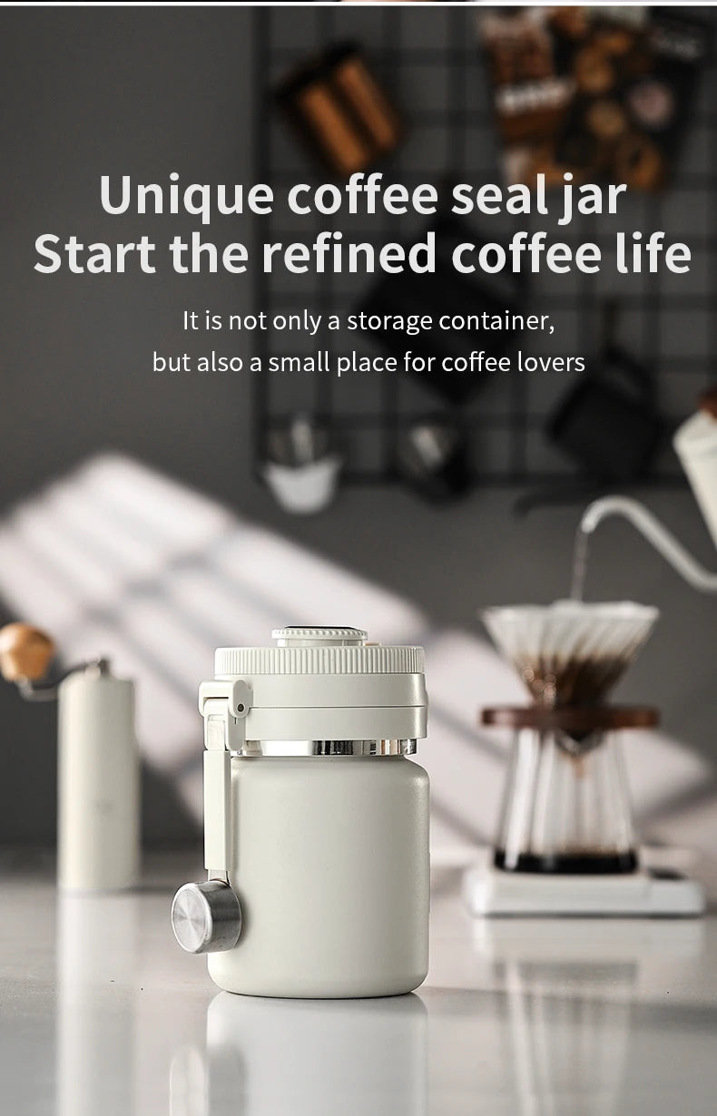 Bincoo Coffee Bean Vacuum Sealed Tank Stainless Steel Grain Tea Nut Keep Fresh Storage Jars Kitchen Airtight Sealed Cans 1000ML