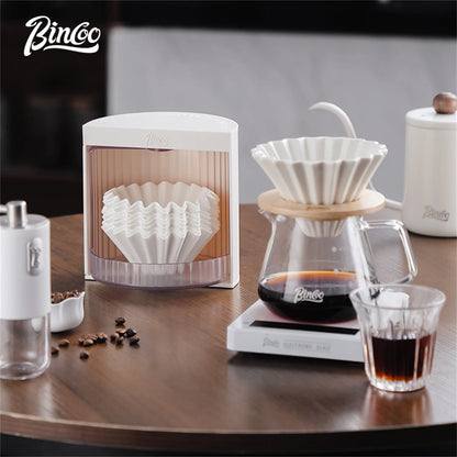 BINCOO Coffee Filter Paper Storage Box Rack Cake Filter Paper Holder Mocha Pot Filter Paper Dust-proof Storage Box Barista Tools