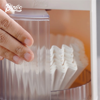 BINCOO Coffee Filter Paper Storage Box Rack Cake Filter Paper Holder Mocha Pot Filter Paper Dust-proof Storage Box Barista Tools