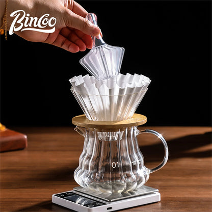 Bincoo Universal Bowl Shape Cone Coffee Filter With Tritan Holder Heat Resistant Paper Filters For Pour Over Brewing