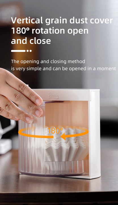 BINCOO Coffee Filter Paper Storage Box Rack Cake Filter Paper Holder Mocha Pot Filter Paper Dust-proof Storage Box Barista Tools