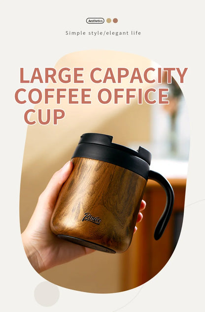 BINCOO-304 Stainless Steel Coffee Mug, Thermal and Cold Insulation Latte Cup, Large-Capacity, Home and Office, 350ml, 500ml