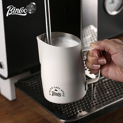 Bincoo Stainless Steel Milk Frothing Pitcher 420/520ml Cappuccino Latte Art  Jug Chic Home Barista Accessories Latte cup and jar