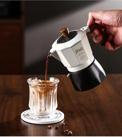 Bincoo Dual Valve Moka Pot Set , Espresso Coffee Maker, Portable Home Machine, Outdoor Use