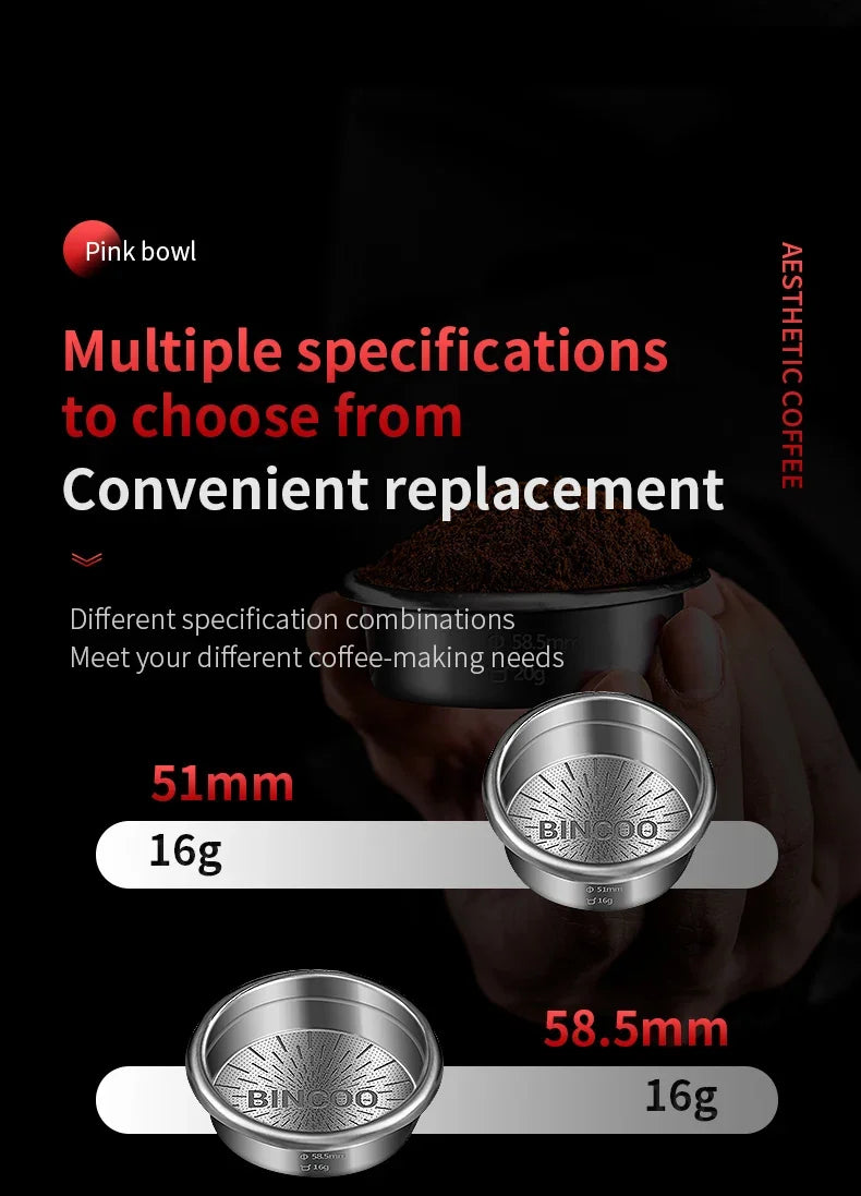 BINCOO New Precision High Extraction Matrix 51/58.5mm Basket Filter，Micro Sieve Filter Basket Stainless Steel Portafilter Basket