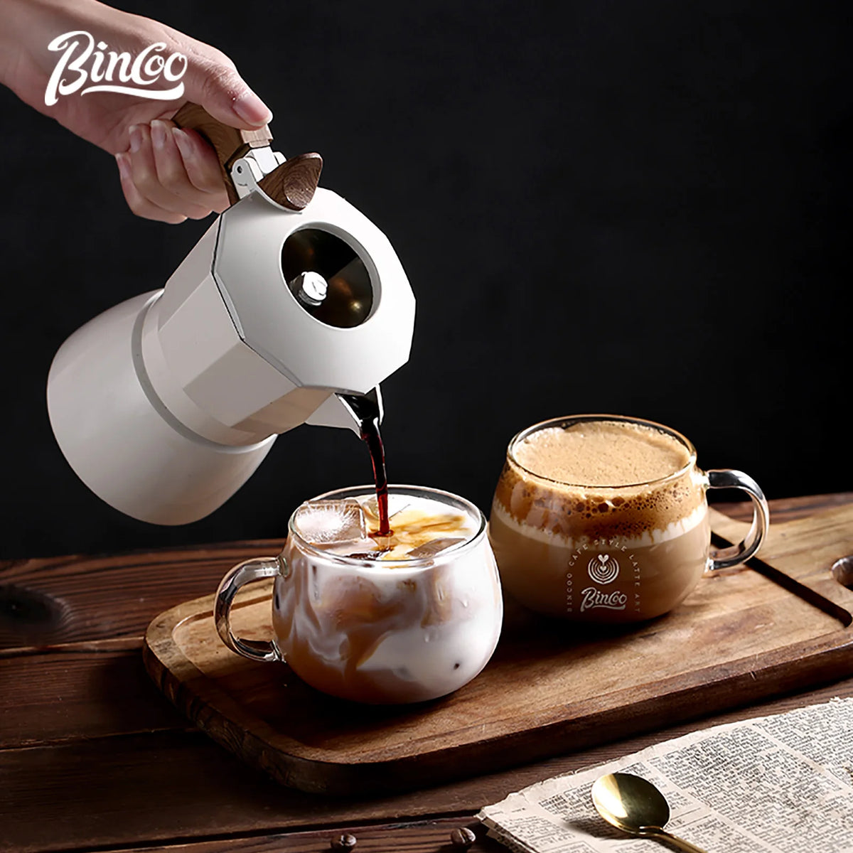 Bincoo 280ml Heat Resistant High Borosilicate Glass Mug Coffee Cup with Handle Office Tea Milk Water Cup Clear Cups Espresso mug
