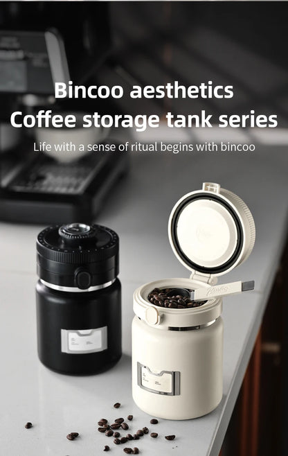 Bincoo Coffee Bean Vacuum Sealed Tank Stainless Steel Grain Tea Nut Keep Fresh Storage Jars Kitchen Airtight Sealed Cans 1000ML