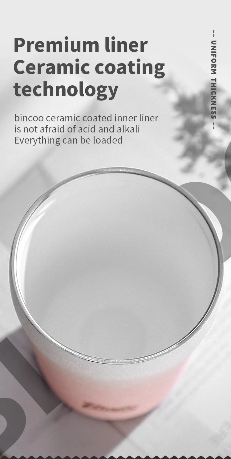 Coffee Insulated Cup 280ML Outdoor Portable Ice Cup Travel Coffee Mug Spill Proof With Lid Car Direct Drinking Thermos Cup