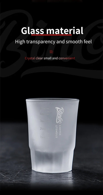 BINCOO Espresso Glass Measuring Cup 50ML Clear Shot Glasses Coffee Mugs Set Espresso Measuring Cup Tools Milk Frothing Pitcher